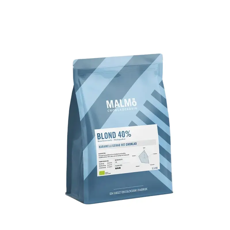 Malmö Chokladfabrik Malmö Blond 40%- mästarcouvertyr 2,5kg