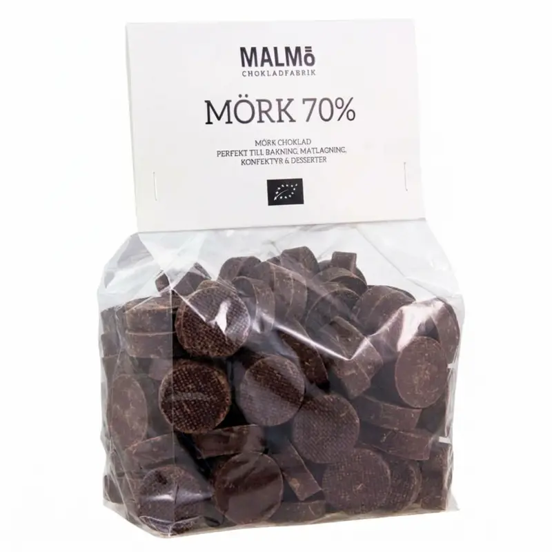 Malmö Chokladfabrik Mörk Choklad 70% EKO, 1kg
