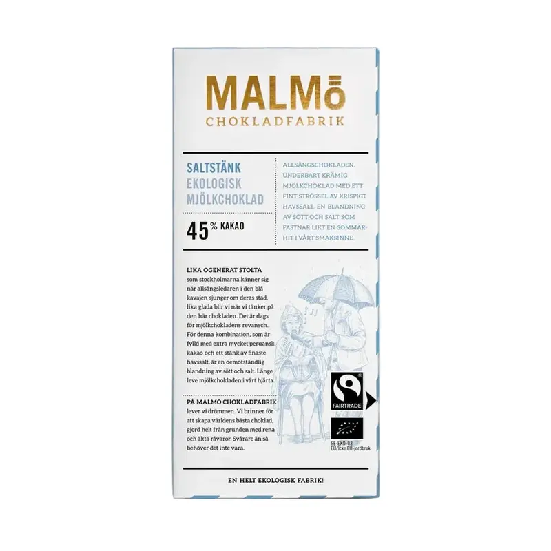 Malmö Chokladfabrik Saltstänk 45% EKO 80g