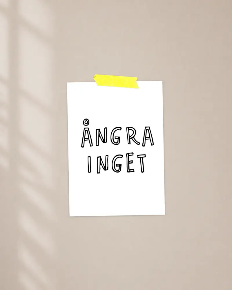 Mini poster | Ångra inget