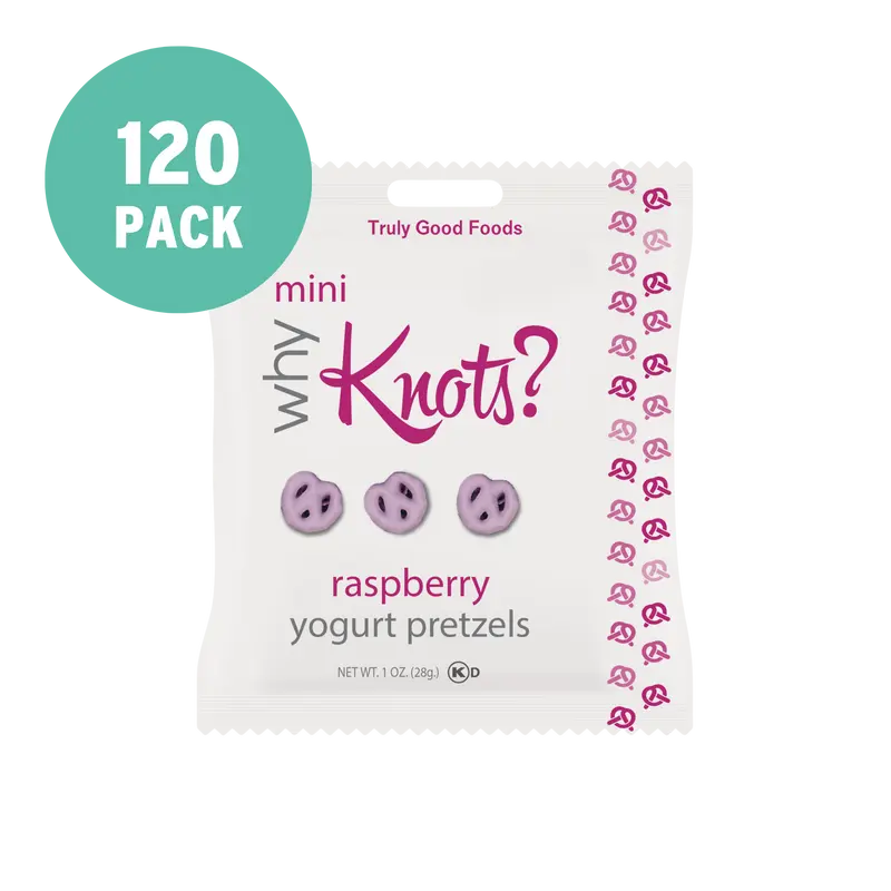 Mini Raspberry Yogurt Pretzels – 120 pack, 1.5oz mini snack bags