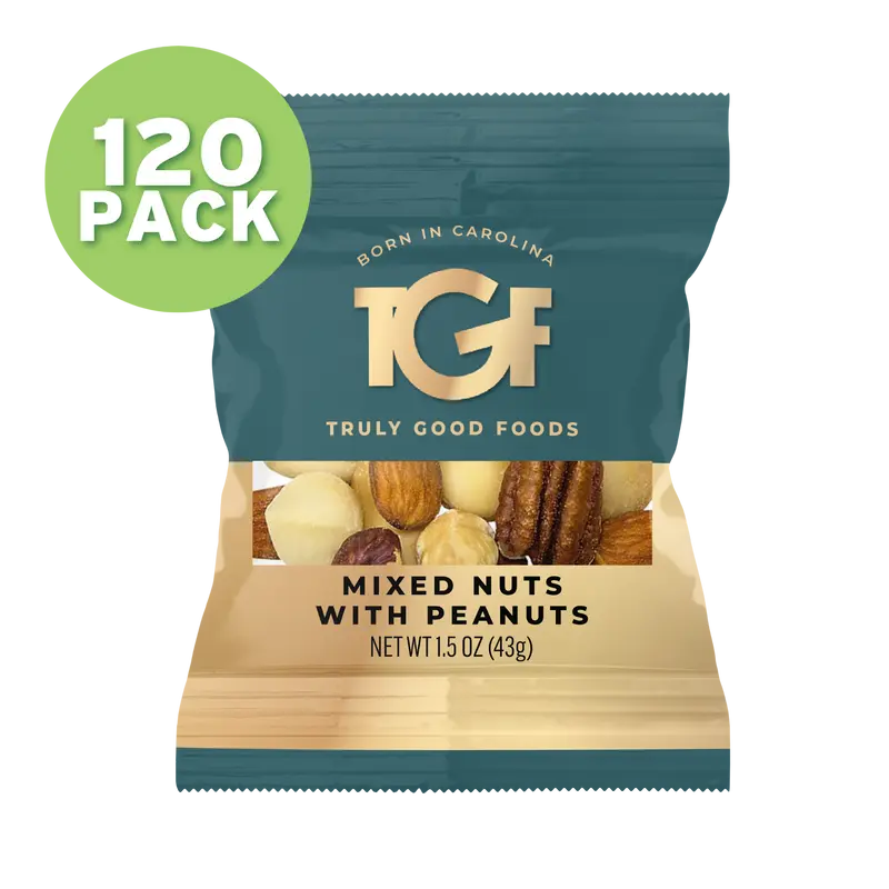 Mixed Nuts with Peanuts – 120 pack 1.5oz mini snack bags
