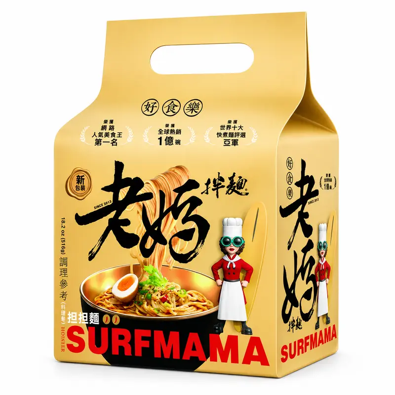 Mom's Dry Noodle Dan Dan Nudlar med Chili & Sesam 516g (4-pack)