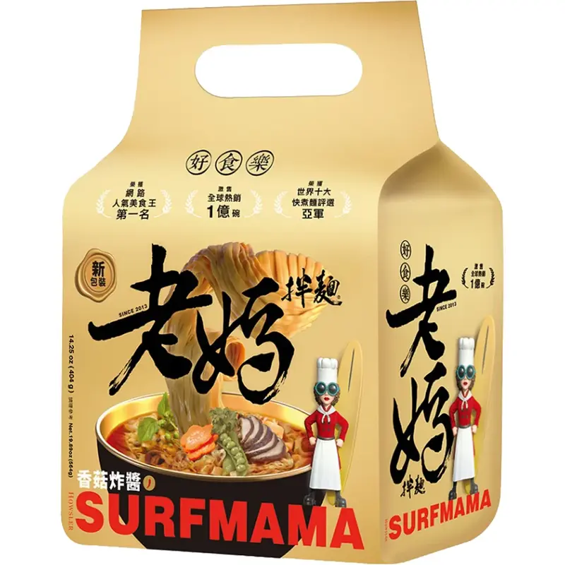 Mom's Dry Noodle Shiitake Zhajiang Nudlar 472g (4-pack)