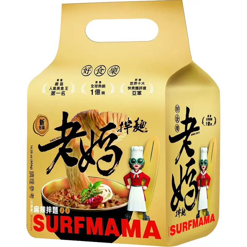 Mom's Dry Noodle Sichuan Starka Nudlar 404g (4-pack)
