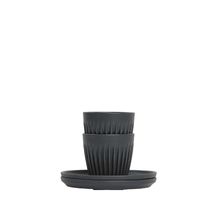 Mugg 3oz Charcoal Espresso Set om 2 - Huskee