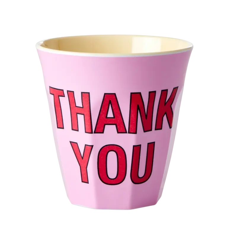 Mugg mellan Rosa Thank You