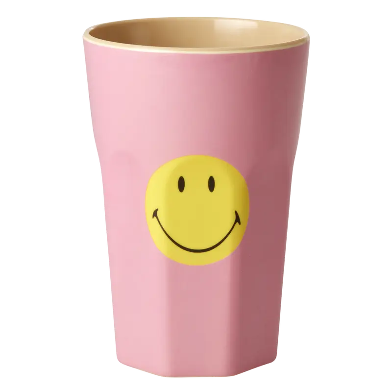 Mugg stor rosa smiley