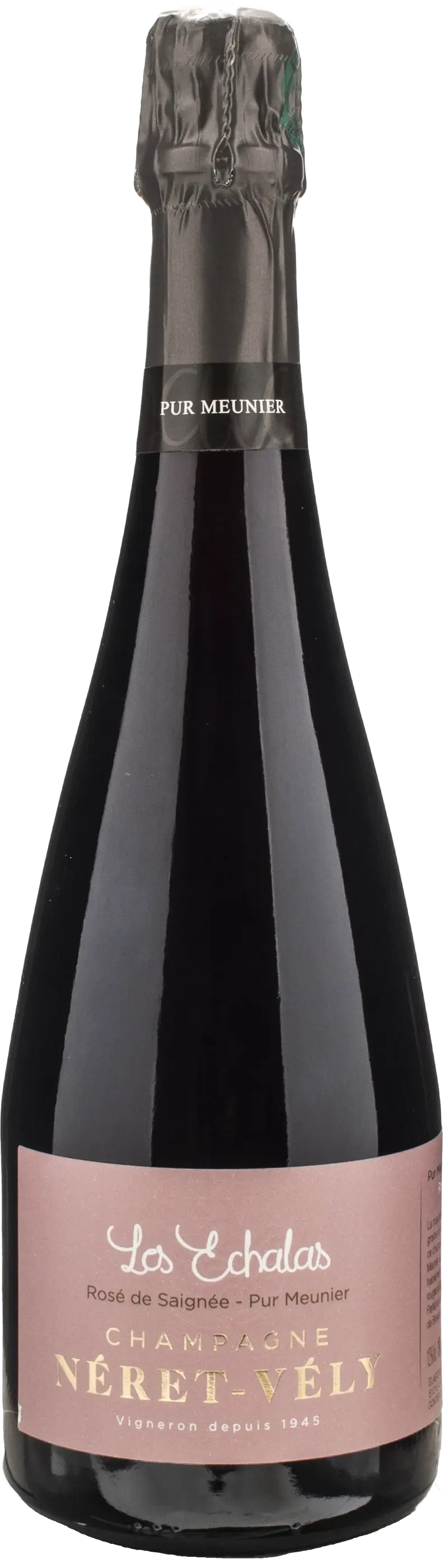 Neret Vely Champagne Les Echalas Pur Meunier Rosè de Saignee Extra Brut