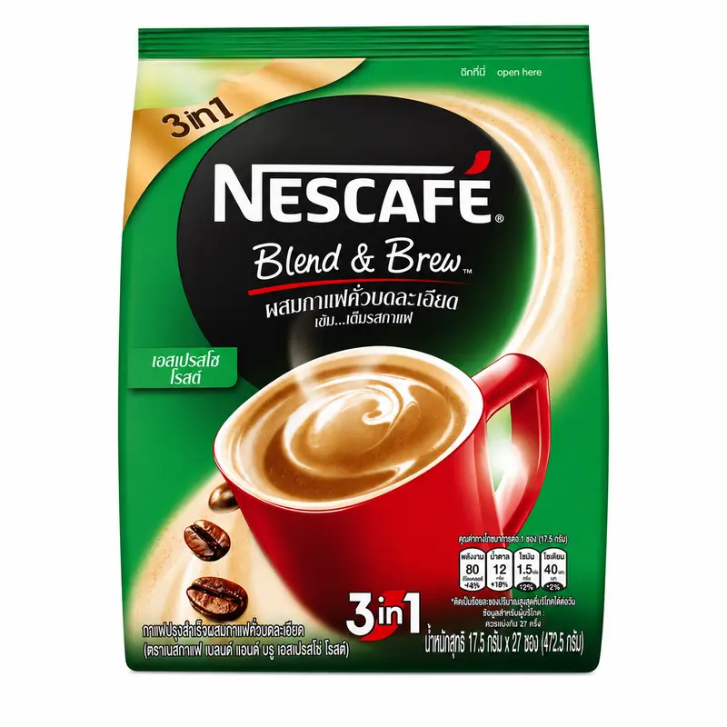 Nescafe Turbo Instantkaffe 3-i-1 Grön 27 påsar 407.7g