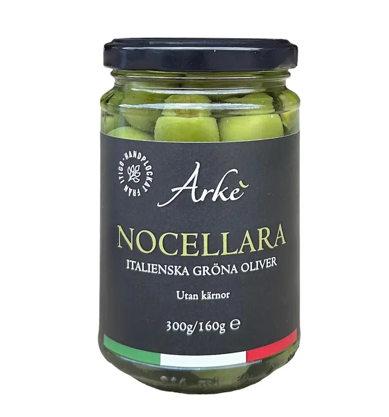 Nocellara del Belice Oliver UTAN Kärna, Arké, 300g