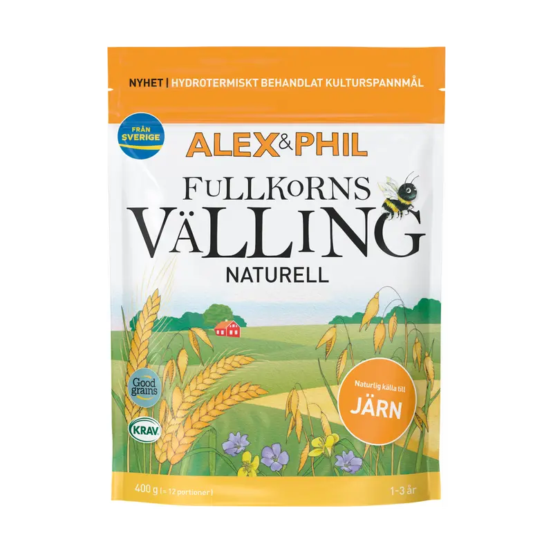 NYHET! Fullkornsvälling, naturell (400 g, 1-3 år)