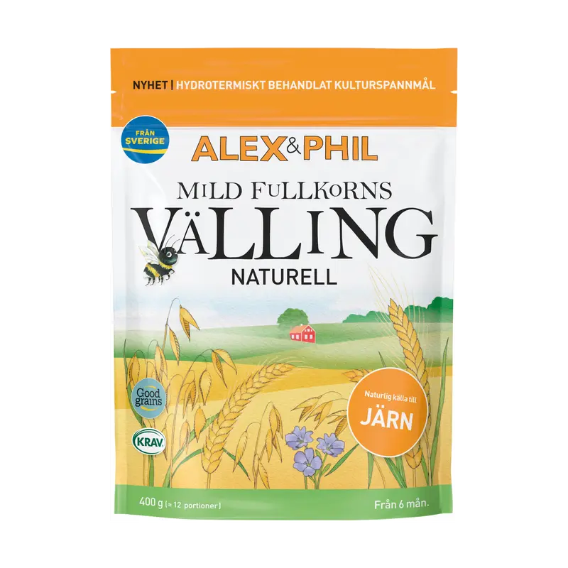 NYHET! Mild fullkornsvälling, naturell (400 g, 6+ mån.)