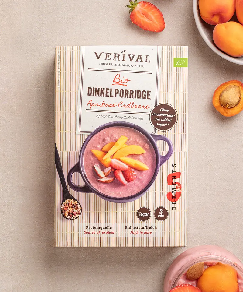 Organic Apricot-Strawberry 5 Elements Spelt Porridge