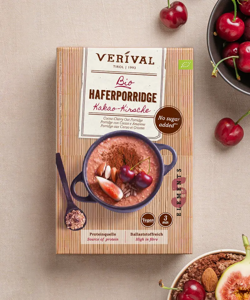 Organic Cherry-Cocoa 5 Elements Oat Bran Porridge
