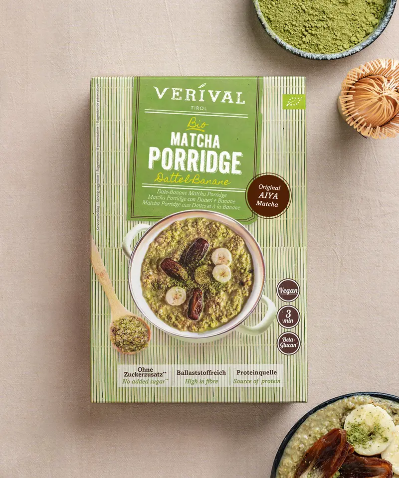 Organic Matcha Date-Banana Porridge