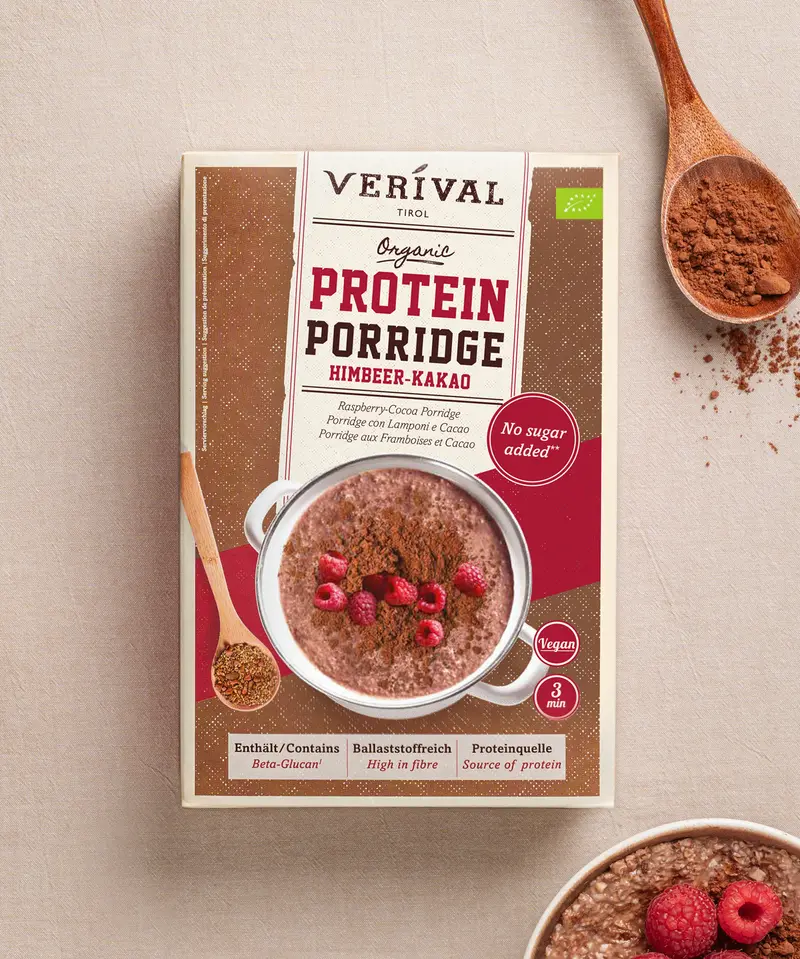 Organic Raspberry-Cocoa Protein Porridge