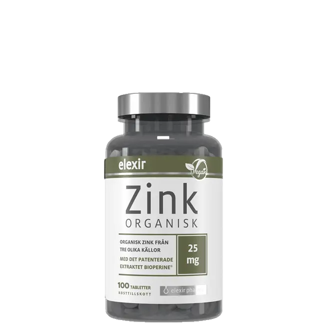 Organisk Zink 25 mg 100 tabletter