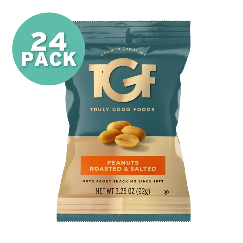 Peanuts, Roasted and Salted – 24 pack, 3.25oz snack bags
