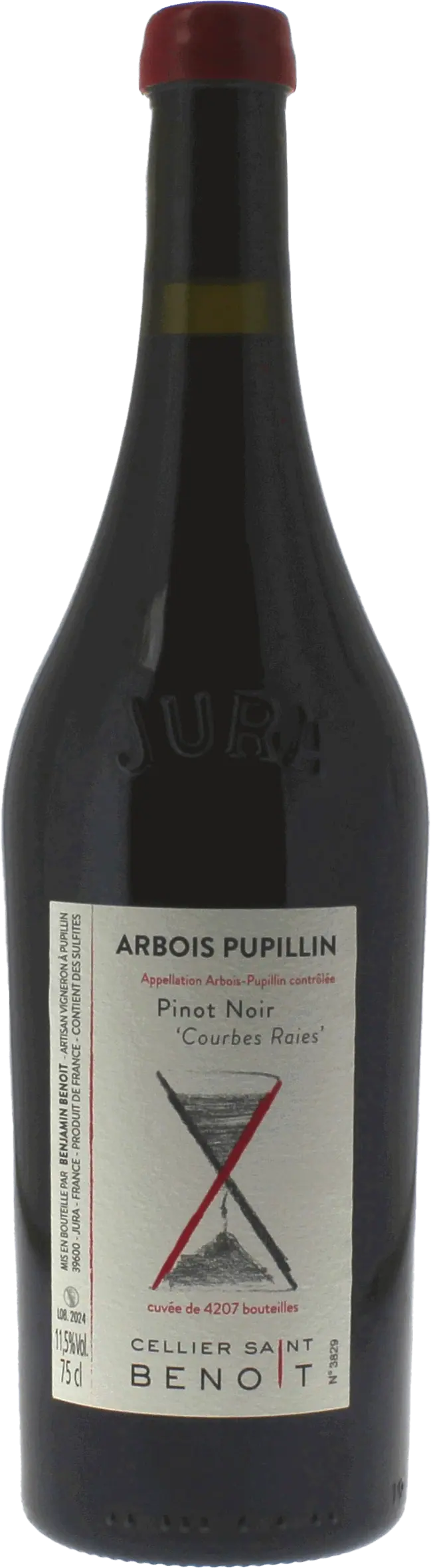 Pinot Noir Courbes Raies Cellier Saint Benoit Jura, 2023