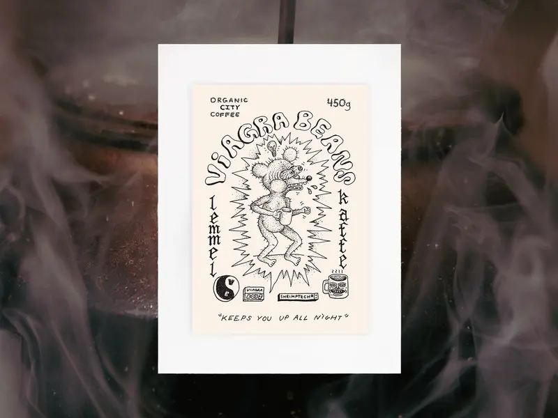 Poster "Viagra beans - "keeps you up all night" A2