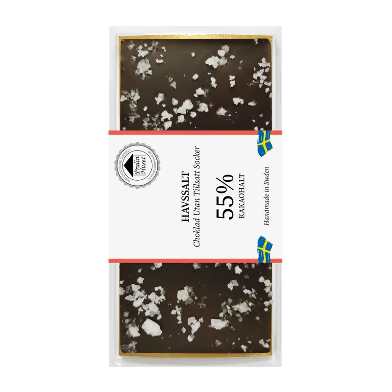 Pralinhuset Sockerfri Havssalt 55% 100g