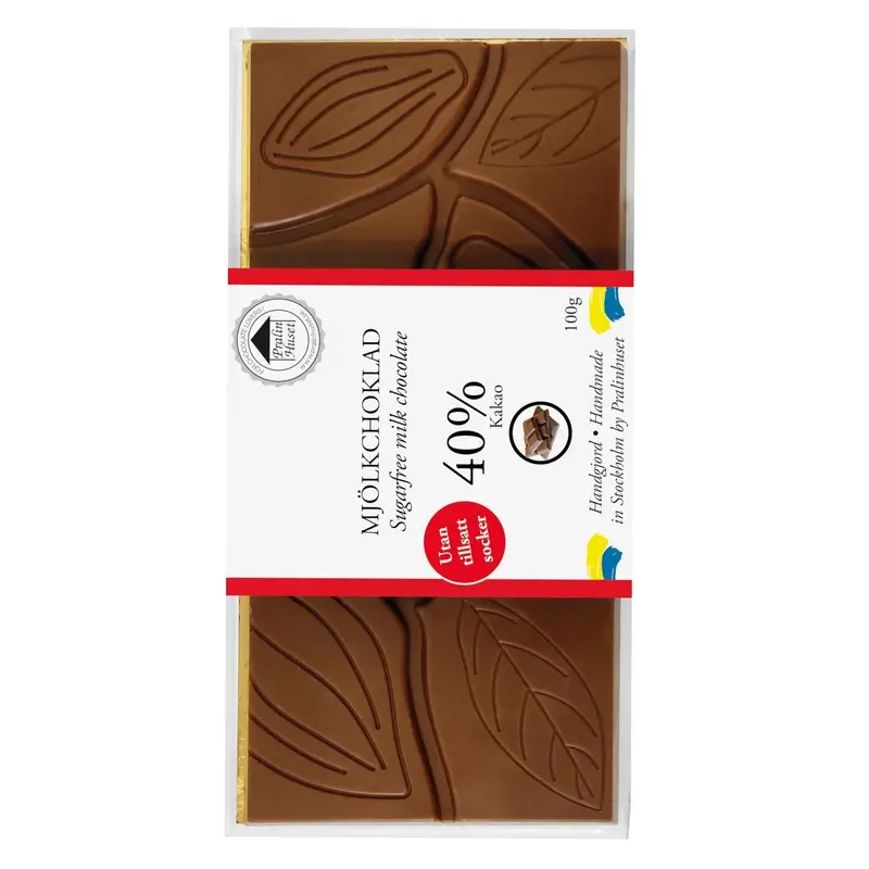 Pralinhuset Sockerfri Mjölkchoklad 40% 100g