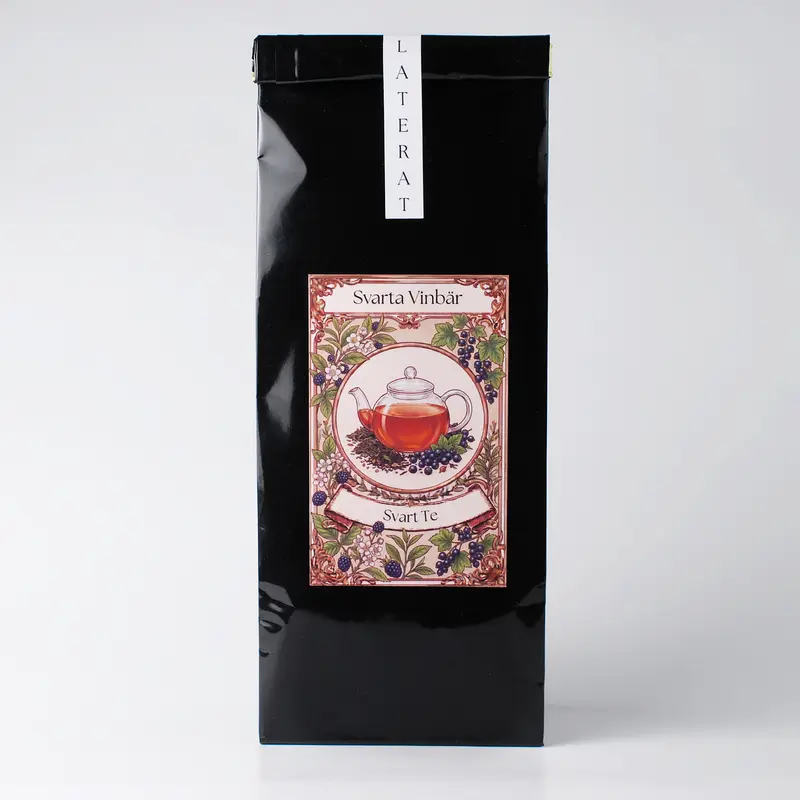 Premium Svart Te - Svarta Vinbär - 100 g