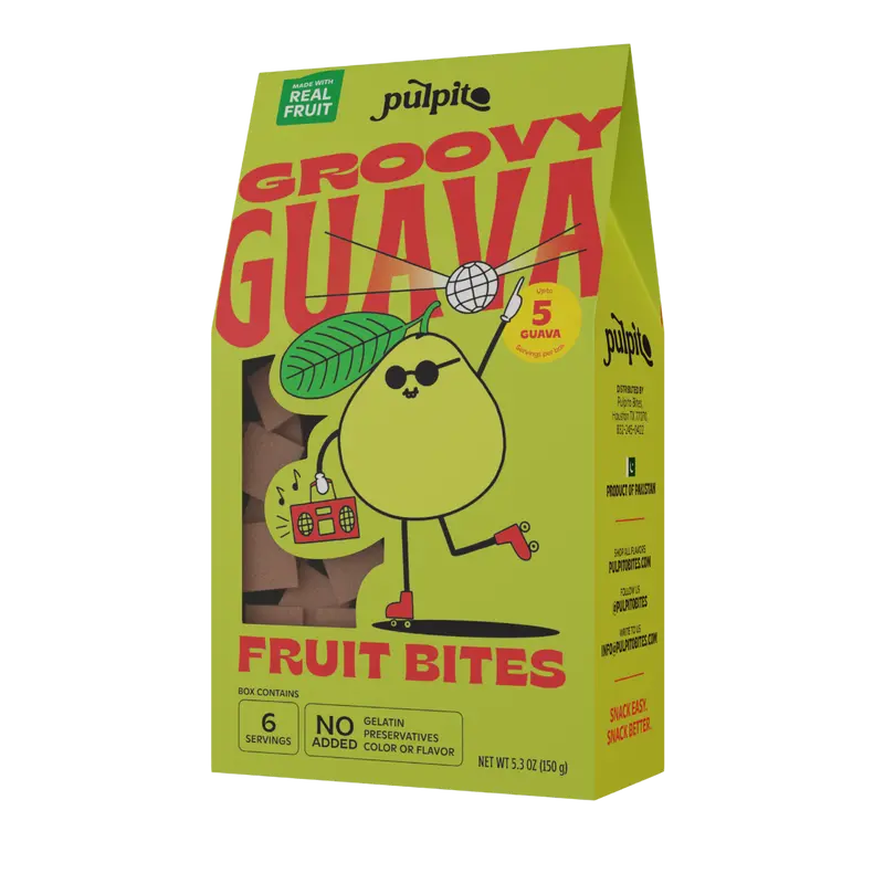 Pulpito Fruit Bites | Groovy Guava - Natural Fruit Snacks - Dried Fruit Bites