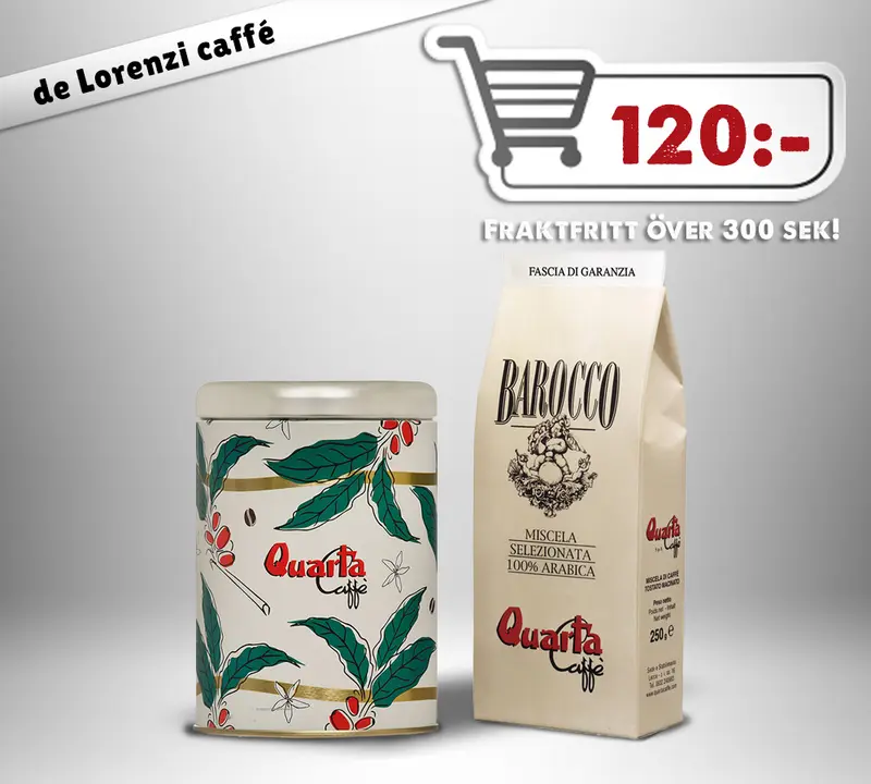 Quarta, Barocco fin plåtburk, färdigmalt, 250 g