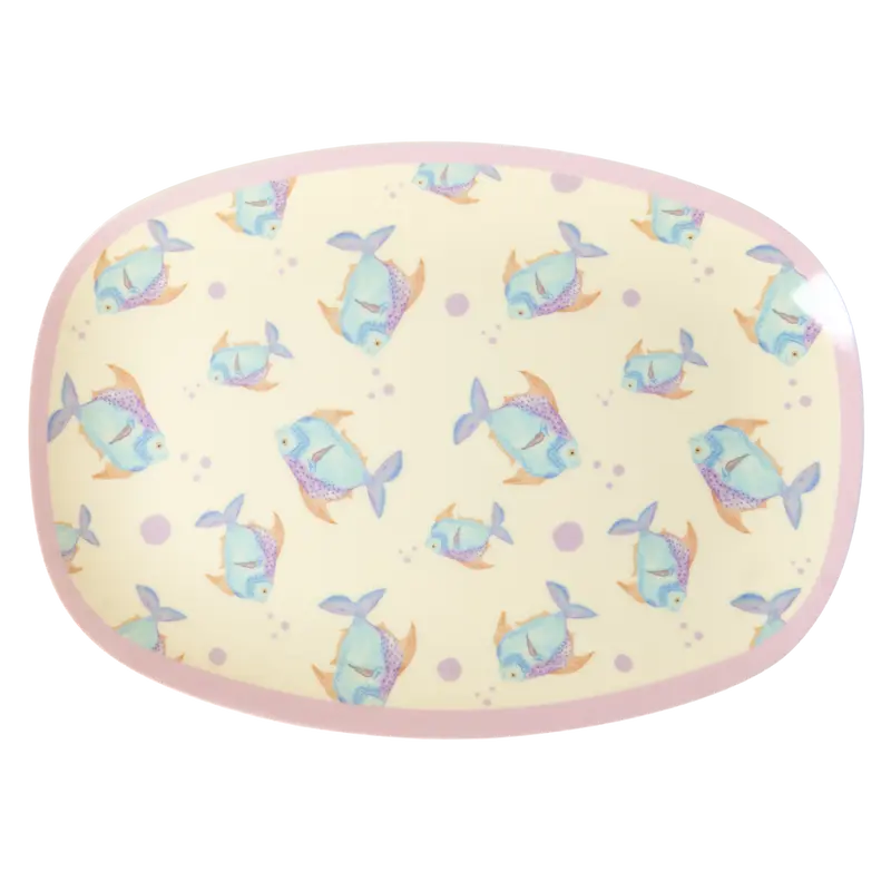 Rektangulär tallrik Cream Fish