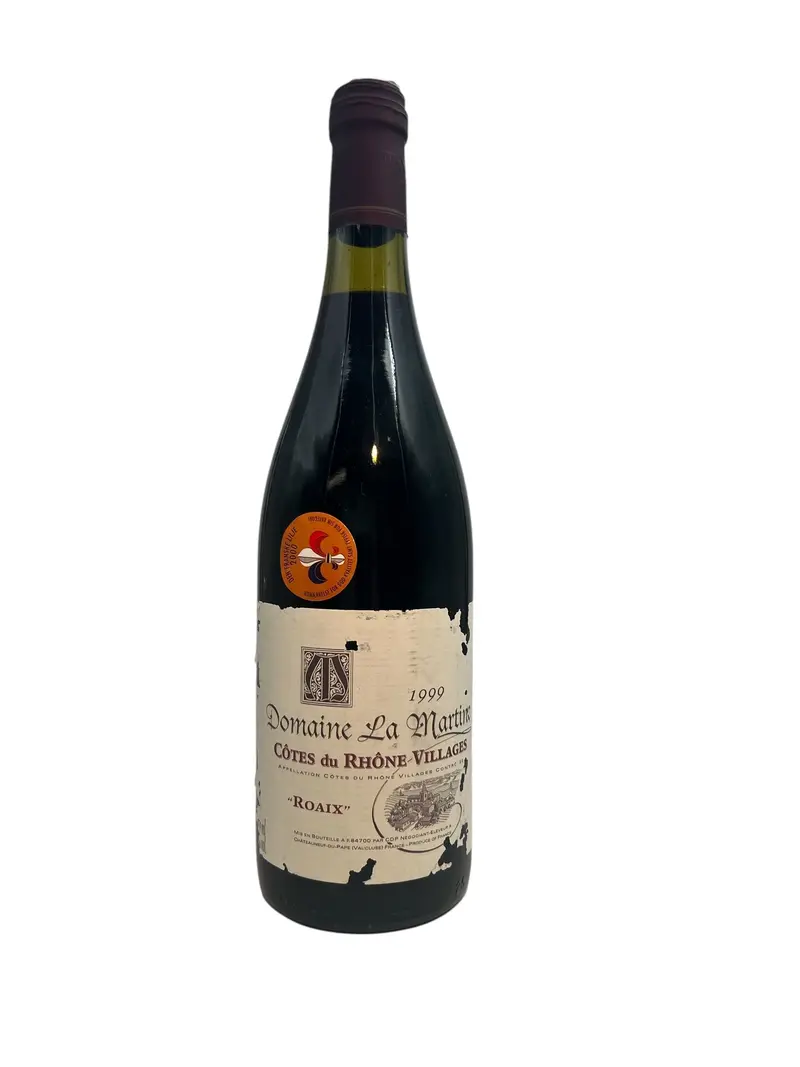 Roaix Domaine La Martine 1999 skadad etikett