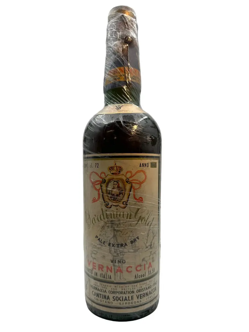 Sardinian Gold Oristano Cantina Sociale Vernaccia 1963 (producenten återanvände etiketter från 61)