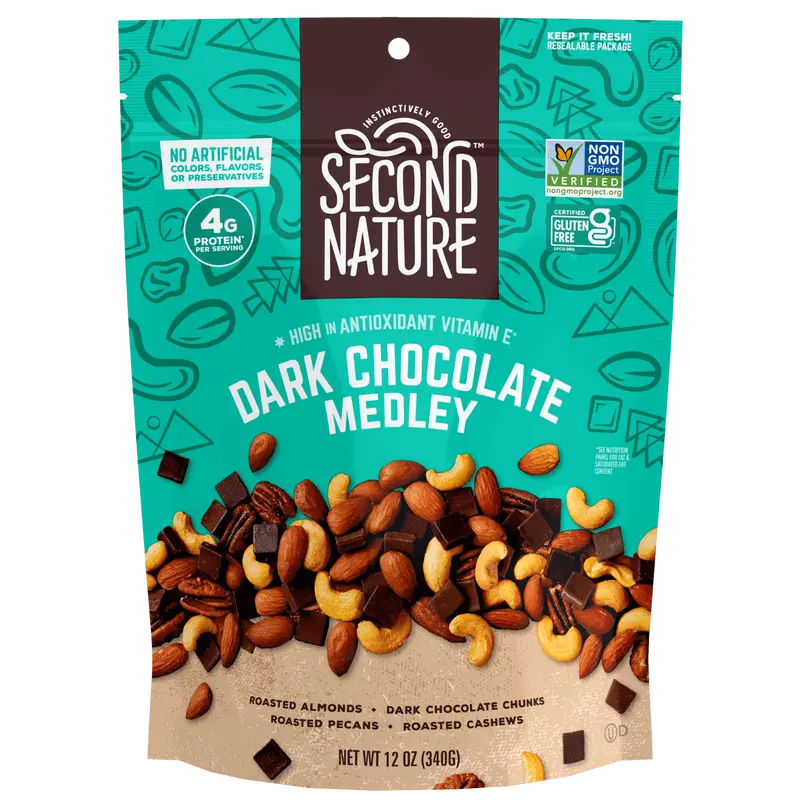 Second Nature Snacks - Dark Chocolate Medley Trail Mix - 12 oz.