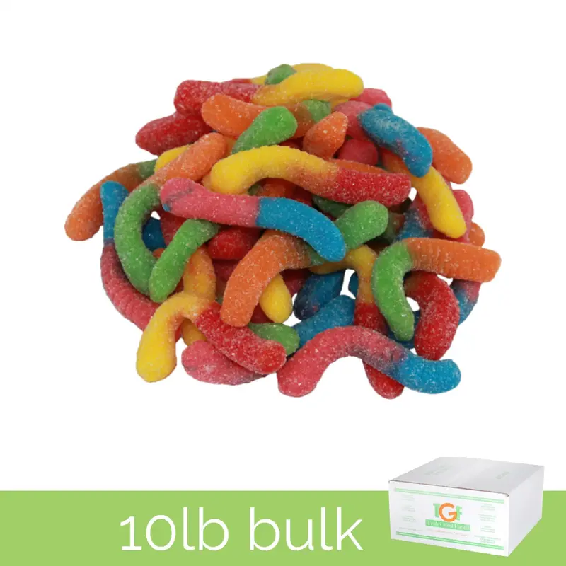 Sour mini Neon Gummy Worms - 10lb box