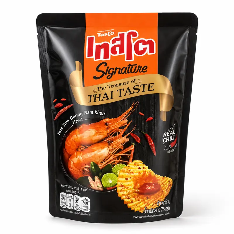 Tasto Signature Räfflade Potatischips Krämig Tom Yum med Räkor 90g