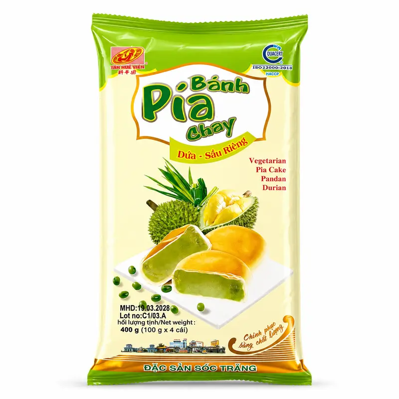 THV Vegetarisk Pia-kaka med durian och pandansmak 400g