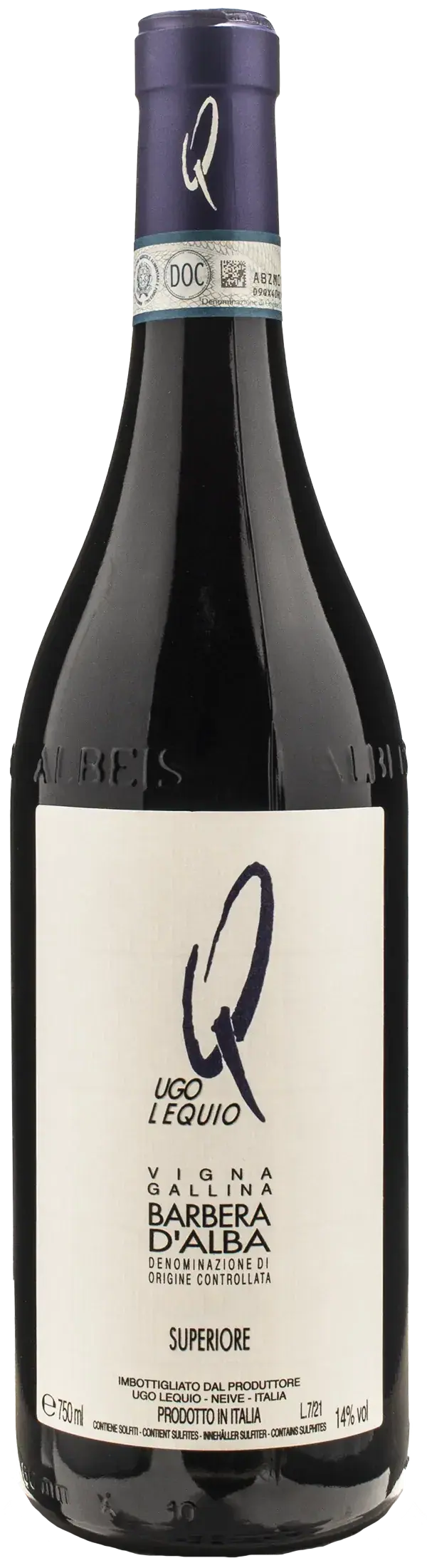 Ugo Lequio Barbera d'Alba Superiore Vigna Gallina 2019