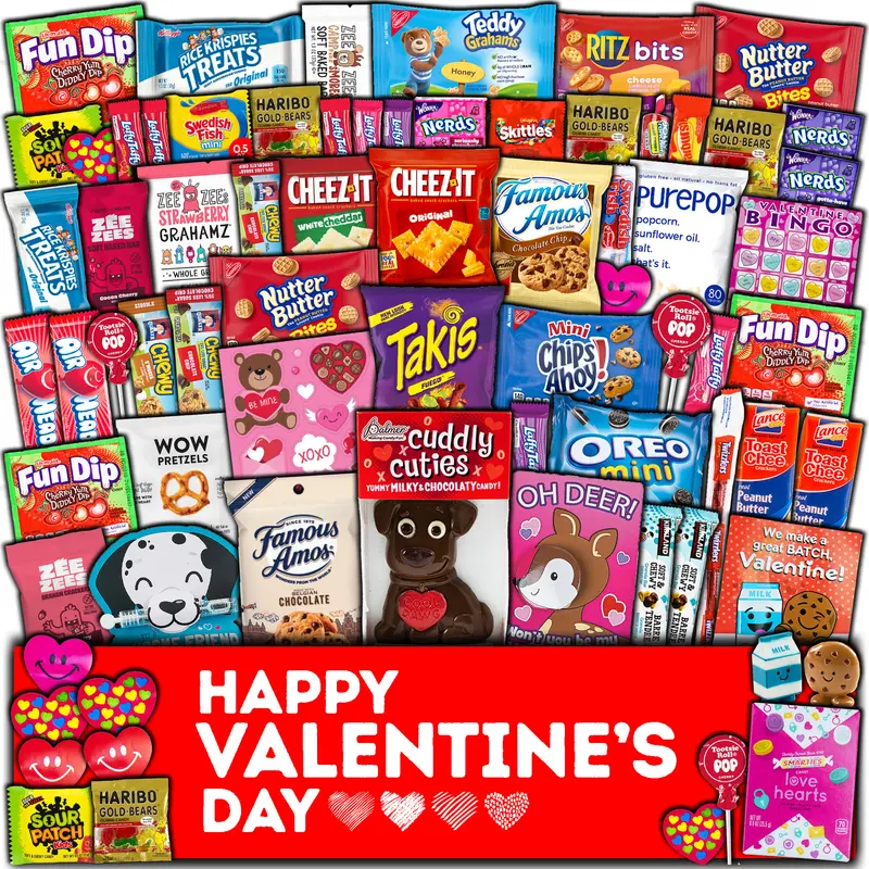 Valentine's Day Care Package — 65ct Snacks & Activities