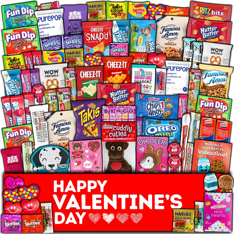 Valentine's Day Care Package — 80ct Snacks & Activities