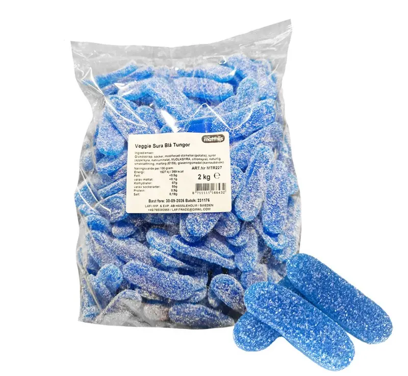 Veggie Sura Blåa Tungor 2kg
