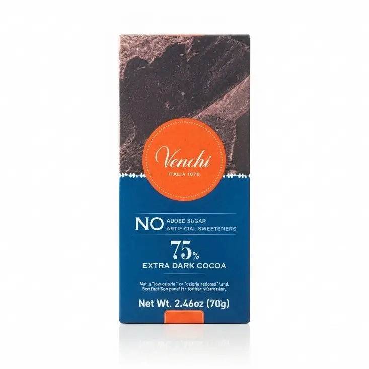 Venchi Chokladkaka utan tillsatt socker, 75% kakaohalt, 70g