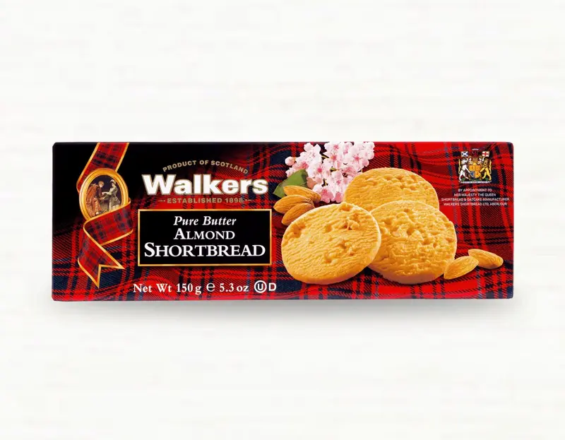 Walkers Almond Shortbread 150 g – klassiskt smörkex med mandelbitar