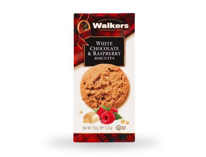 Walkers White Chocolate & Raspberry Biscuits 150g