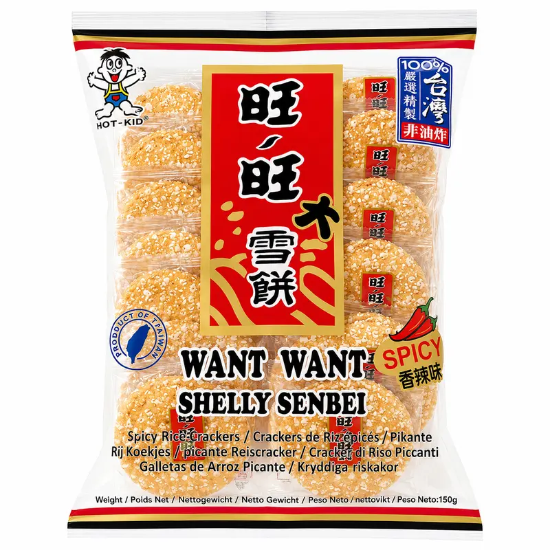 Want Want Kryddiga Riskakor Shelly Senbei 150g