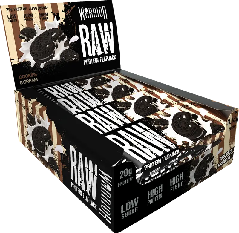 Warrior Raw Protein Flapjack - 12 x 75 g - Cookies & Cream