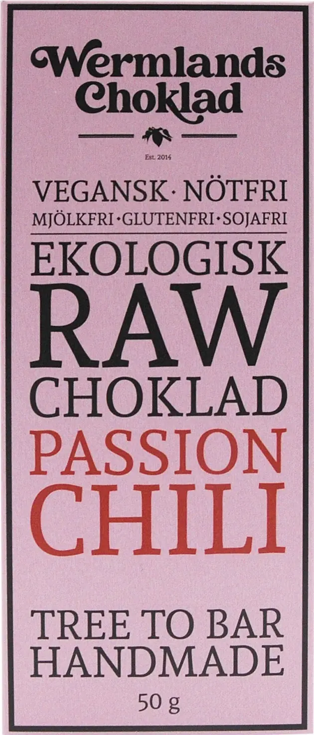 WermlandsChoklad Rawchoklad Passion Chili 73% 50g