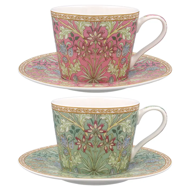 William Morris Hyacinth Mix | Kopp med fat i finaste porslin ROSA eller GRÖN