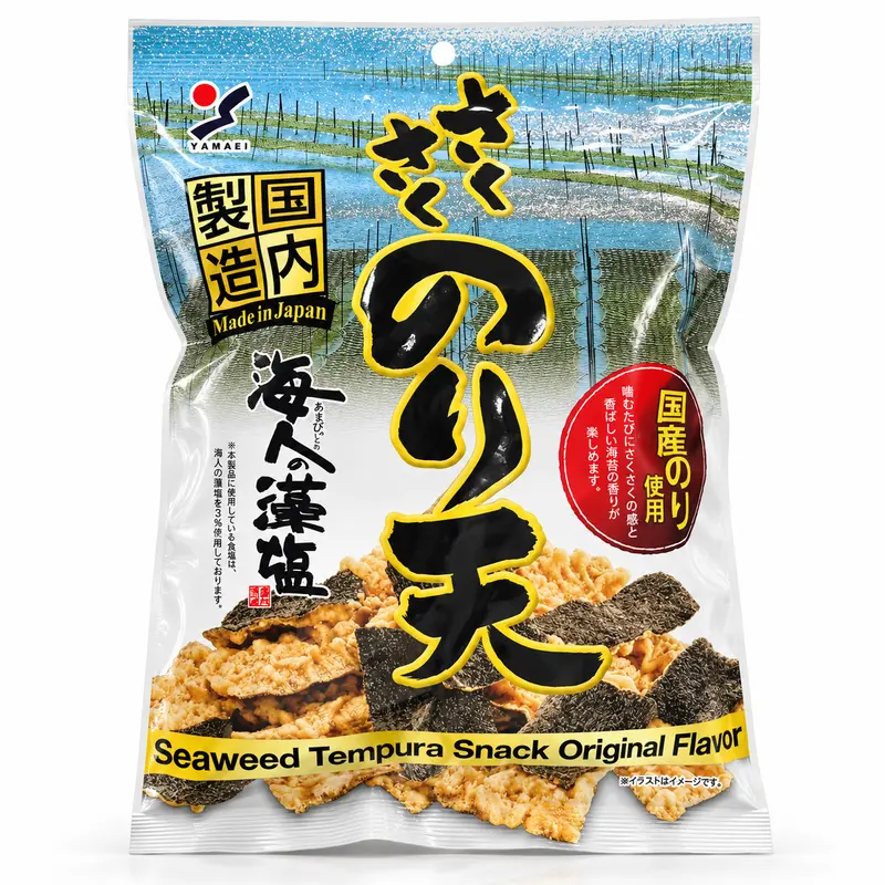 Yamaei Torkad Krispiga Sjögräs Plattor med Tempura Smak  70g