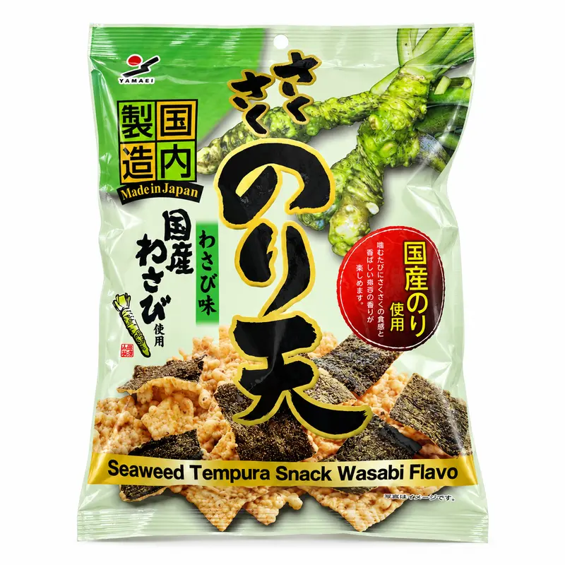 Yamaei Torkad Krispiga Sjögräs Plattor med Wasabi Smak  70g